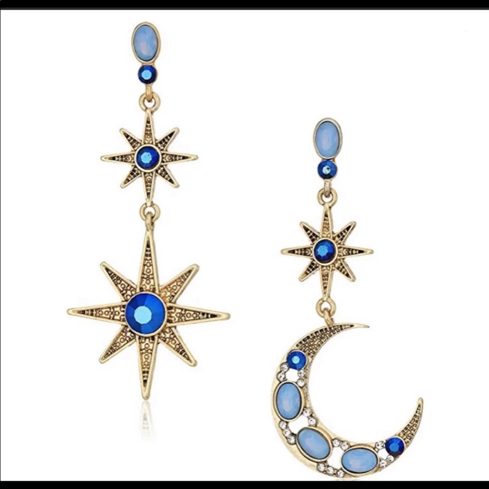 Betsey Johnson moon and sun earrings